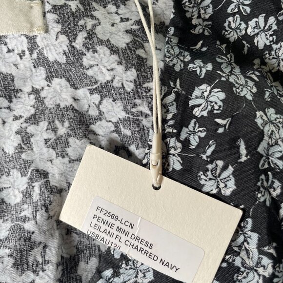 Faithful the Brand Penne Leilani navy and white floral print mini dress sz 8 - Picture 3 of 9